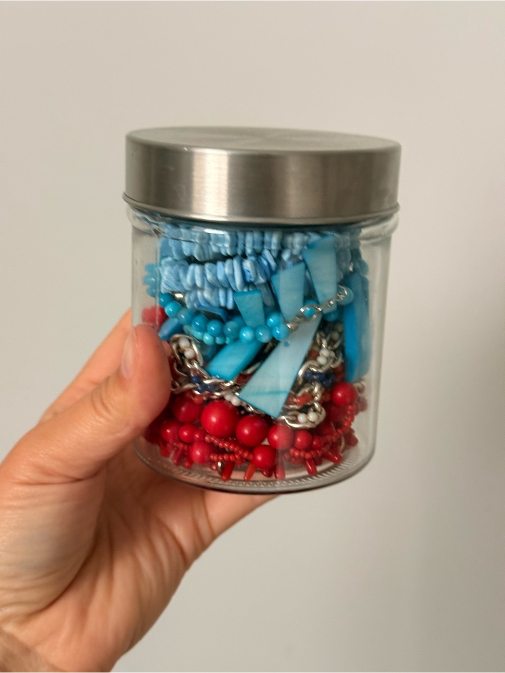 Mystery Jewel Jar - Blue and Red
